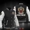 OGC Nice Schwarz Weiß Baseball Jacke