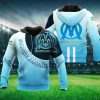 Olympique de Marseille Licht Blau Logo Kapuzenpullover