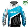 Olympique de Marseille Licht Blau Schwarz Kapuzenpullover