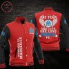 Olympique de Marseille Rot Schwarz Baseball Jacke