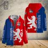 Olympique Lyon Blau Rot Reißverschluss-Hoodie