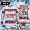Olympique Lyon Weiß Rot Hässliches Weihnachten Sweater V1