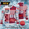 Olympique Lyon Weiß Rot Hässliches Weihnachten Sweater V2
