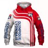 Olympique Lyon Weiß Rot Kapuzenpullover V1