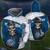 Paris Saint-Germain FC Blau Weiß Schädel Kapuzenpullover