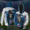 Paris Saint-Germain FC Blau Weiß Schädel Reißverschluss-Hoodie