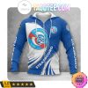 RC Strasbourg Alsace Blau Weiß Reißverschluss-Hoodie