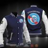 RC Strasbourg Alsace Dunkel Blau Weiß Baseball Jacke