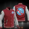 RC Strasbourg Alsace Kastanienbraun Weiß Baseball Jacke