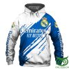 Real Madrid Hawaiianischer Stil Blau Weiß Kapuzenpullover