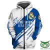 Real Madrid Hawaiianischer Stil Blau Weiß Reißverschluss-Hoodie
