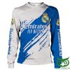 Real Madrid Hawaiianischer Stil Blau Weiß Sweatshirt
