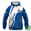 Real Madrid Individueller Name Blau Weiß Logo Kapuzenpullover