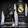Real Madrid Schwarz Weiß Bomberjacke aus Leder
