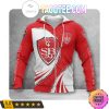 Stade Brestois 29 Weiß Rot Reißverschluss-Hoodie V2