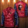 Stade Rennais FC Rot Dunkel Blau Leder Bomberjacke