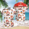 Valencia CF Kokosnussbaum Weiß Rot Hawaiihemd