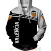 Valencia CF Weiß Schwarz Reißverschluss-Hoodie