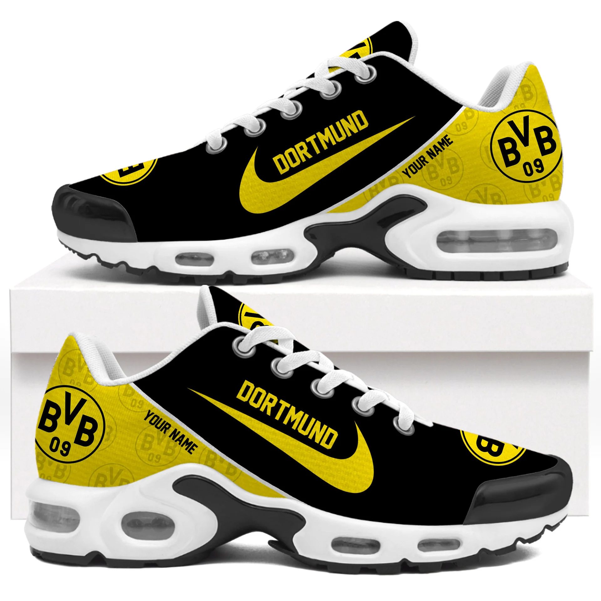 Borussia Dortmund Individueller Name Sonderausgabe Air Max Plus Schuhe