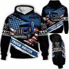 Car Lover – Truck Driver Usa Flag Custom Name Kapuzenpullover