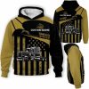 Car Lover – Truck Driver Yellow Black Usa Flag Custom Name Kapuzenpullover