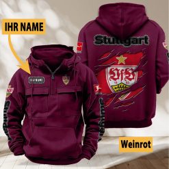 VfB Stuttgart Individueller Name Neue Edition Halb-Zip-Hoodie