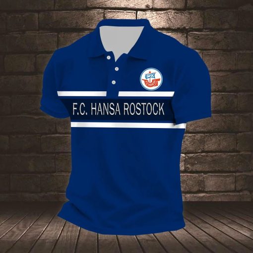 FC Hansa Rostock Neuer Stil Gestreiftes Poloshirt