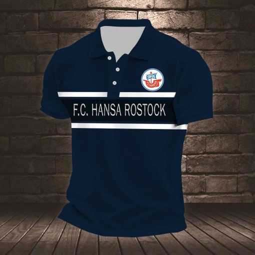 FC Hansa Rostock Neuer Stil Gestreiftes Poloshirt FC Hansa Rostock Neuer Stil Gestreiftes Poloshirt