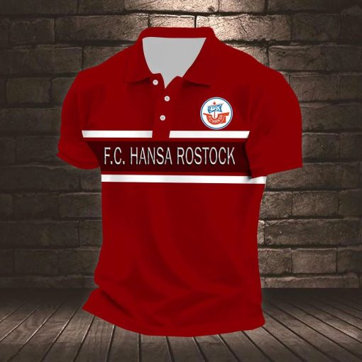 FC Hansa Rostock Neuer Stil Gestreiftes Poloshirt FC Hansa Rostock Neuer Stil Gestreiftes Poloshirt