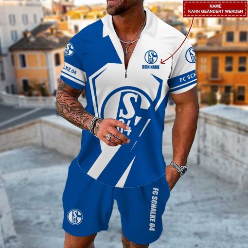 FC Schalke 04 Individueller Name Neue Edition Zip-Polo und Sportshorts