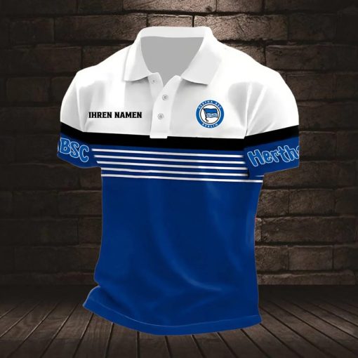 Hertha BSC Individueller Name Neuer Stil Gestreiftes Poloshirt