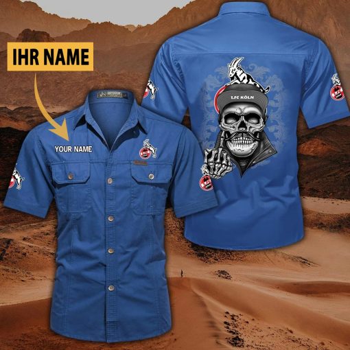 1. FC Köln Individueller Name Cool Schädel Statement-Hemd 1. FC Köln Individueller Name Cool Schädel Statement-Hemd