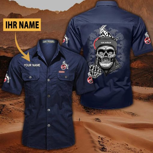 1. FC Köln Individueller Name Cool Schädel Statement-Hemd 1. FC Köln Individueller Name Cool Schädel Statement-Hemd