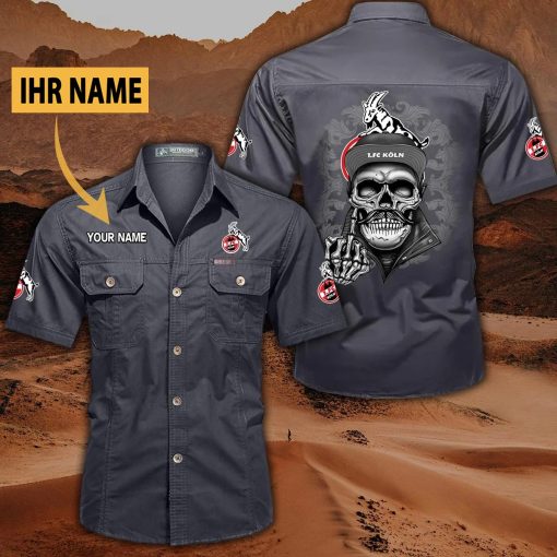 1. FC Köln Individueller Name Cool Schädel Statement-Hemd 1. FC Köln Individueller Name Cool Schädel Statement-Hemd