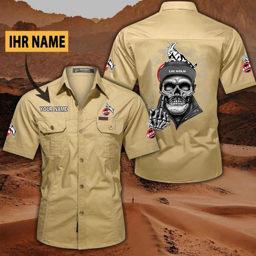 1. FC Köln Individueller Name Cool Schädel Statement-Hemd 1. FC Köln Individueller Name Cool Schädel Statement-Hemd
