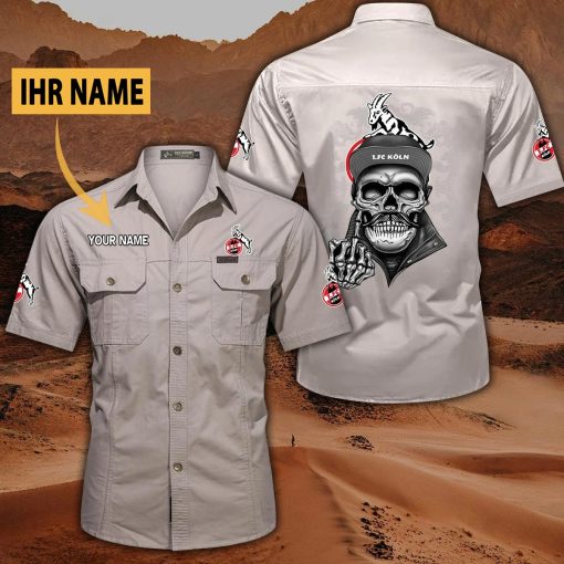1. FC Köln Individueller Name Cool Schädel Statement-Hemd 1. FC Köln Individueller Name Cool Schädel Statement-Hemd