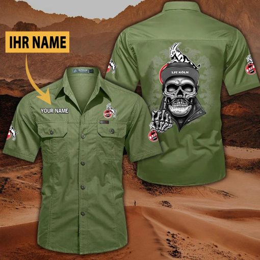 1. FC Köln Individueller Name Cool Schädel Statement-Hemd 1. FC Köln Individueller Name Cool Schädel Statement-Hemd