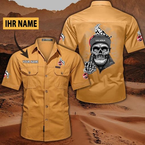 1. FC Köln Individueller Name Cool Schädel Statement-Hemd 1. FC Köln Individueller Name Cool Schädel Statement-Hemd