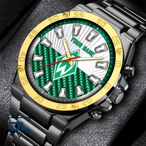 SV Werder Bremen Individueller Name Geschenk für Fan Stahlsturm Uhr
