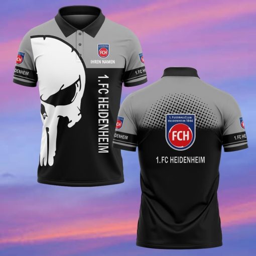 1. FC Heidenheim Individueller Name Premium Ausgabe Totenkopf Polo Hemd 1. FC Heidenheim Individueller Name Premium Ausgabe Totenkopf Polo Hemd