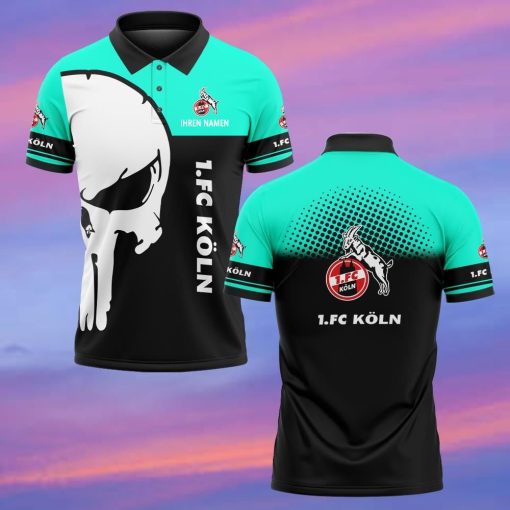 1. FC Köln Individueller Name Premium Ausgabe Totenkopf Polo Hemd 1. FC Köln Individueller Name Premium Ausgabe Totenkopf Polo Hemd