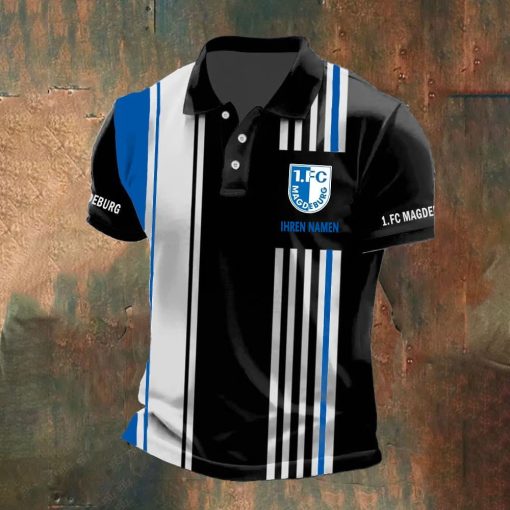 1. FC Magdeburg Individueller Name Neue Version Polo Hemd