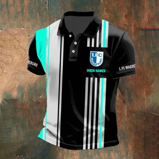 1. FC Magdeburg Individueller Name Neue Version Polo Hemd