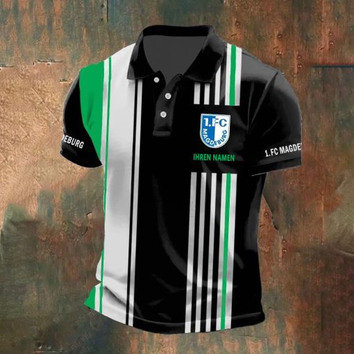 1. FC Magdeburg Individueller Name Neue Version Polo Hemd