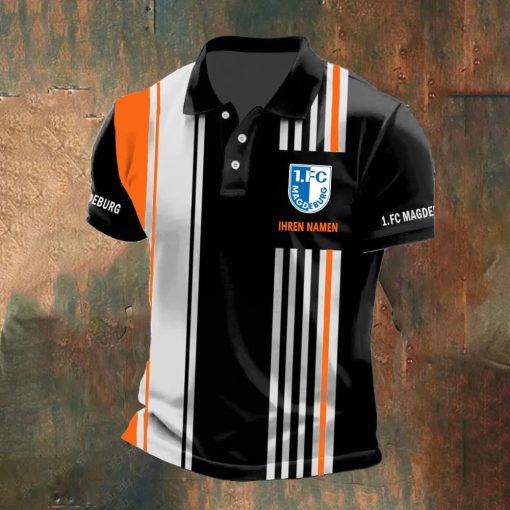 1. FC Magdeburg Individueller Name Neue Version Polo Hemd