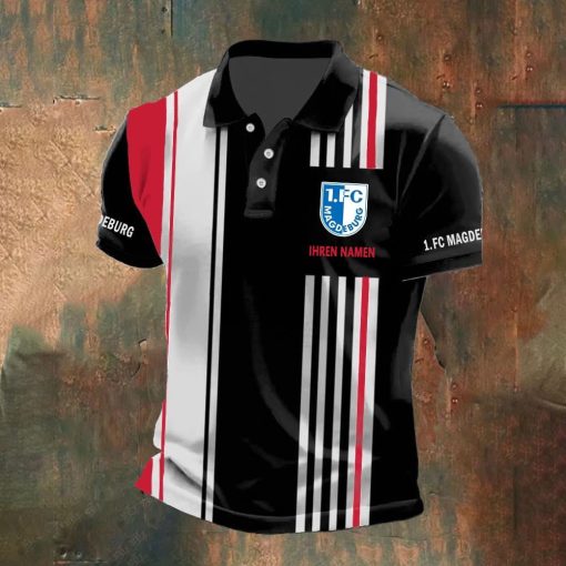 1. FC Magdeburg Individueller Name Neue Version Polo Hemd