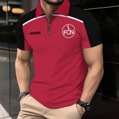1. FC Nürnberg Individueller Name Modernes Sport – Reißverschluss Poloshirt