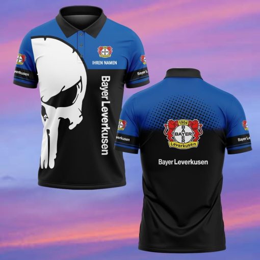 Bayer 04 Leverkusen Individueller Name Premium Ausgabe Totenkopf Polo Hemd