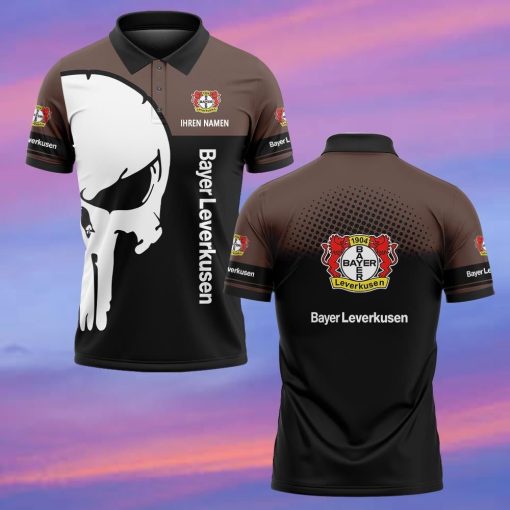 Bayer 04 Leverkusen Individueller Name Premium Ausgabe Totenkopf Polo Hemd