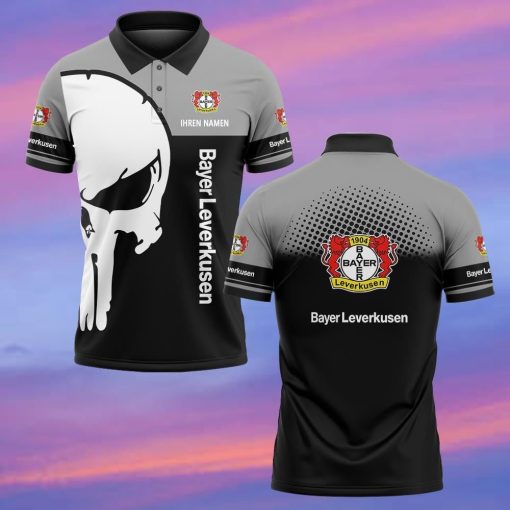 Bayer 04 Leverkusen Individueller Name Premium Ausgabe Totenkopf Polo Hemd